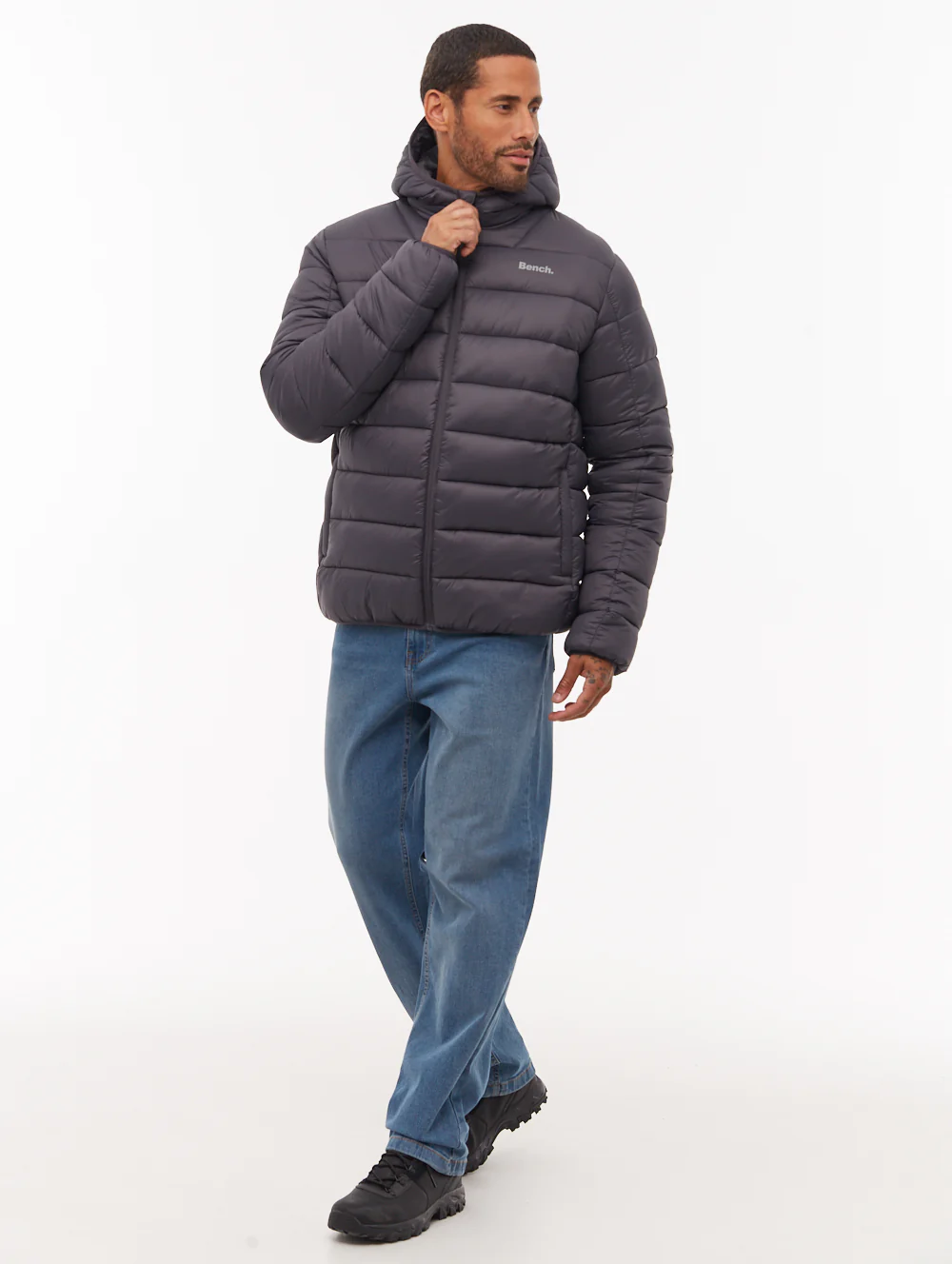 Afflor Hooded Puffer Jacket - Grey - Image 2