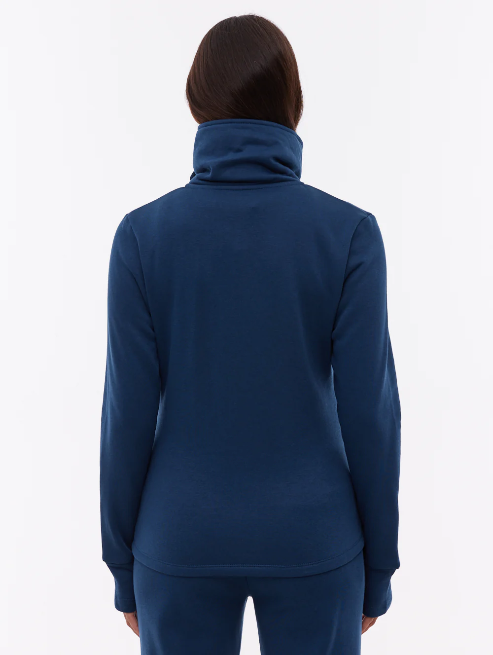 Annah Wrap Neck Zip-Up - Blue - Image 3