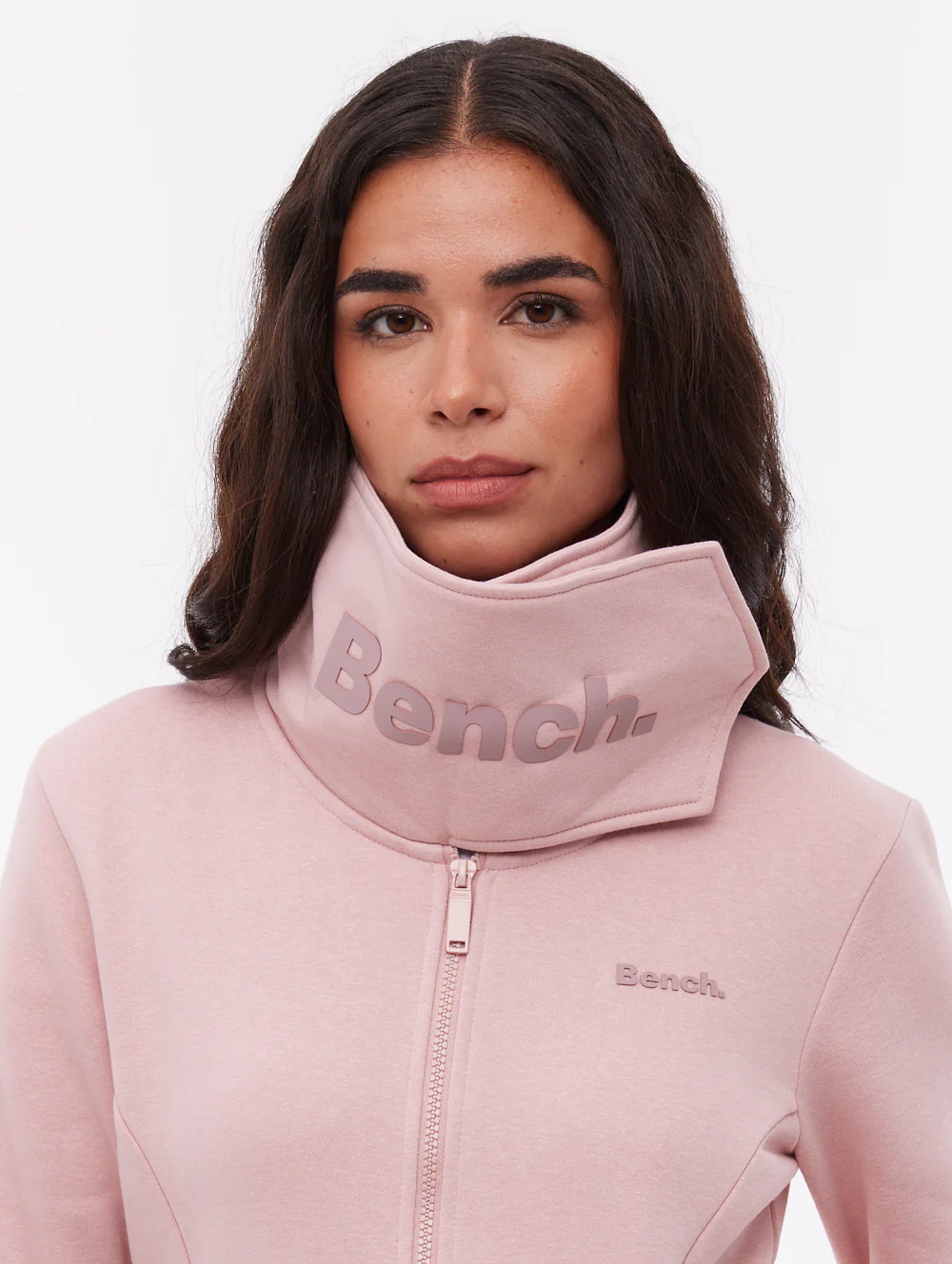 Annah Wrap Neck Zip-Up - Pink - Image 2