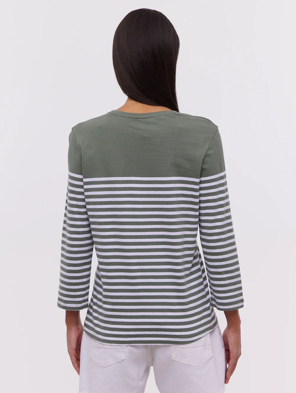 Arian Nautical Stripe 3/4 T-Shirt - Green - Image 5
