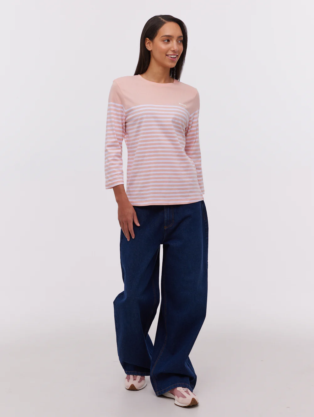 Arian Nautical Stripe 3/4 T-Shirt - Pink - Image 2
