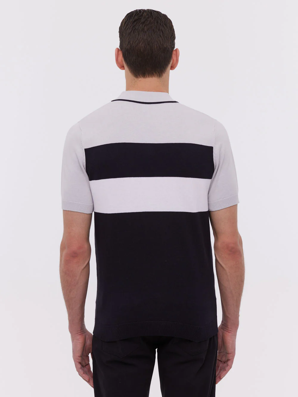 Aspinn Block Stripe Polo Shirt - Black - Image 5