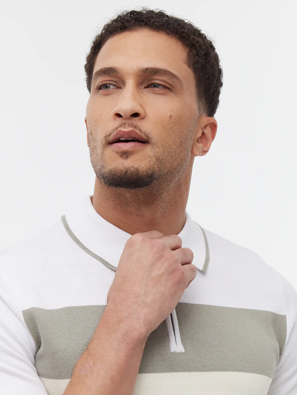 Aspinn Block Stripe Polo Shirt - Green - Image 3
