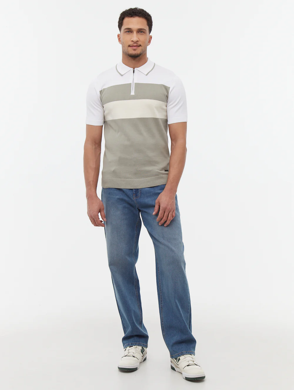 Aspinn Block Stripe Polo Shirt - Green - Image 5