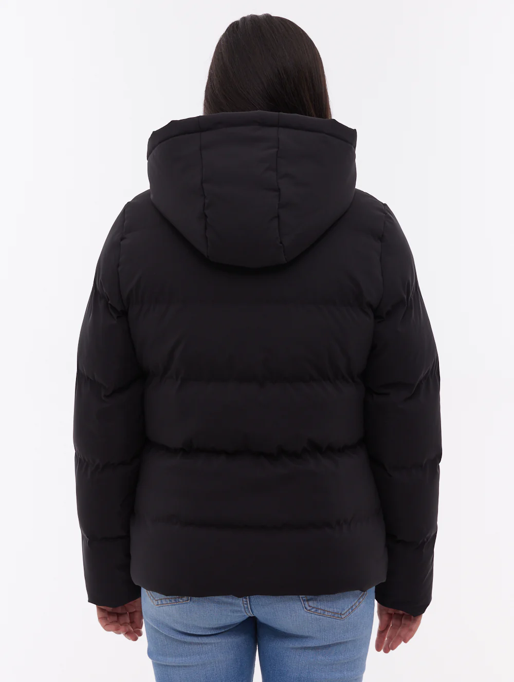 Atha Hooded Puffer Jacket - Black - Image 4