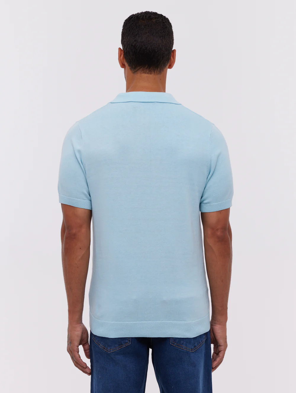 Brescia Knit Polo Shirt - Blue - Image 5