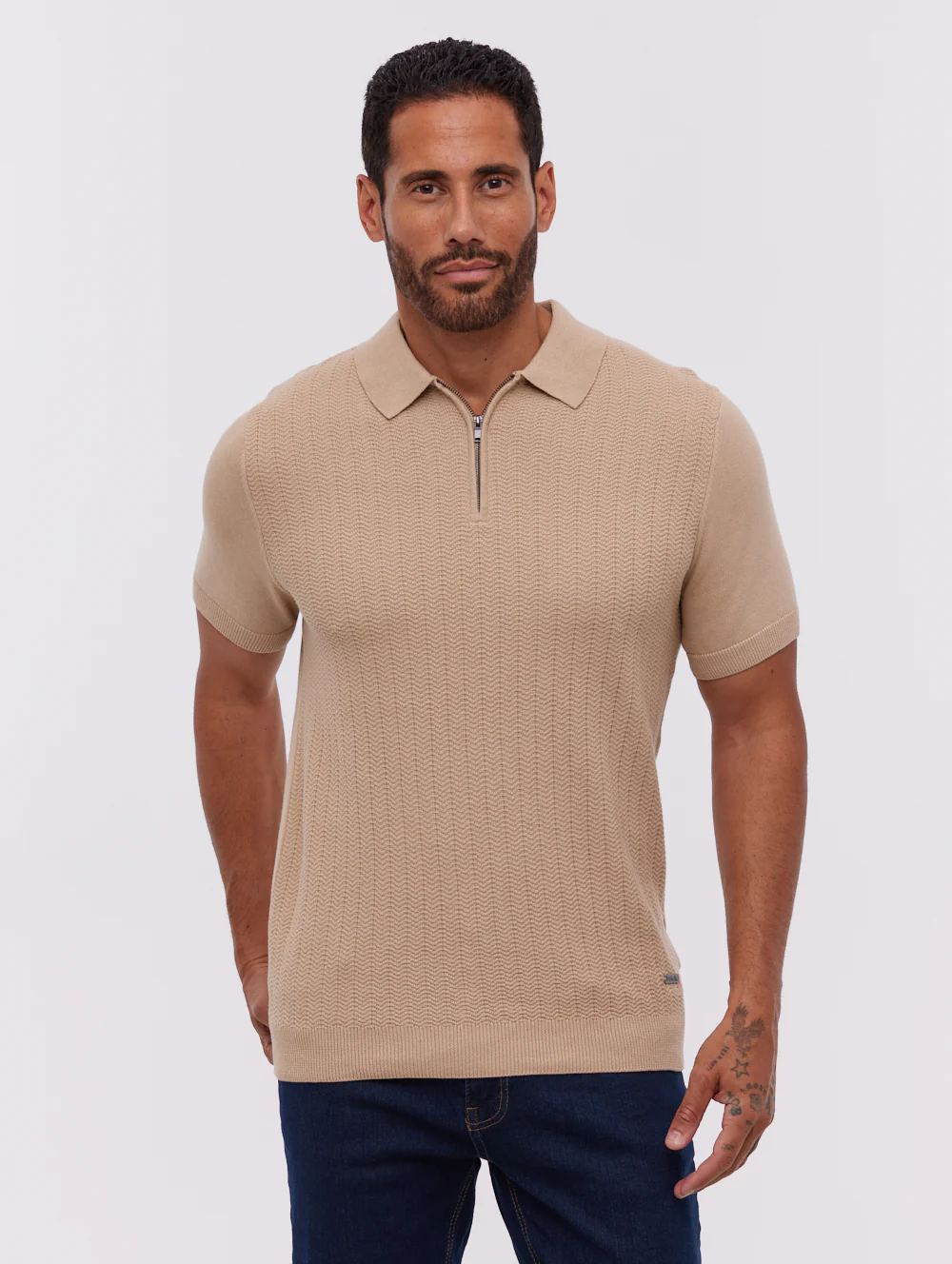 Brescia Knit Polo Shirt - Beige