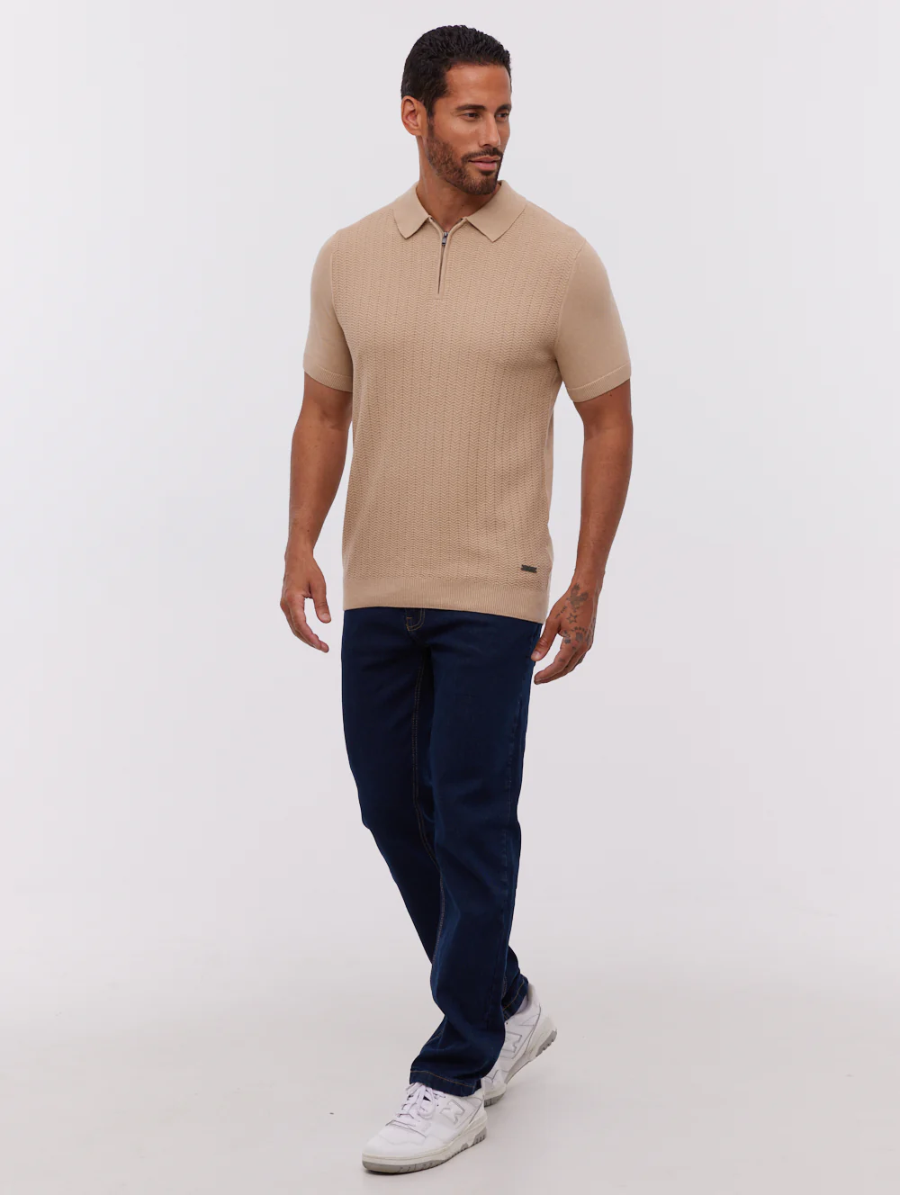 Brescia Knit Polo Shirt - Beige - Image 2