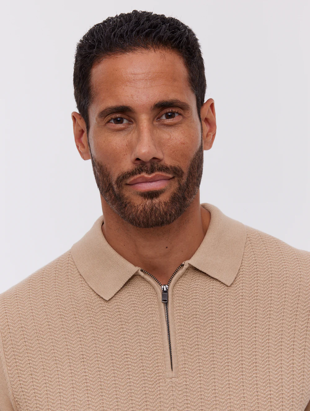 Brescia Knit Polo Shirt - Beige - Image 3