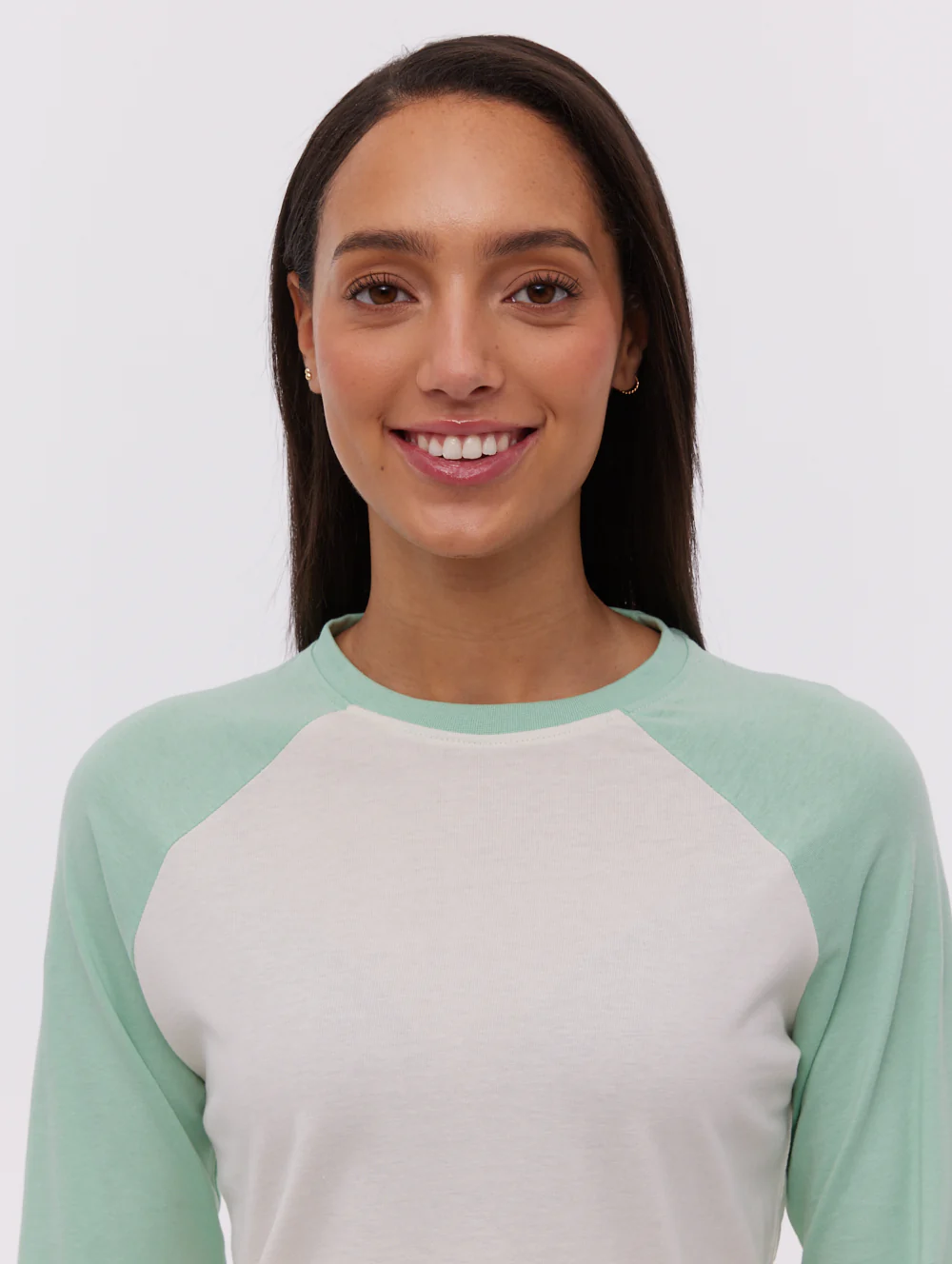 Brina Long Sleeve Baseball T-Shirt - Green - Image 3