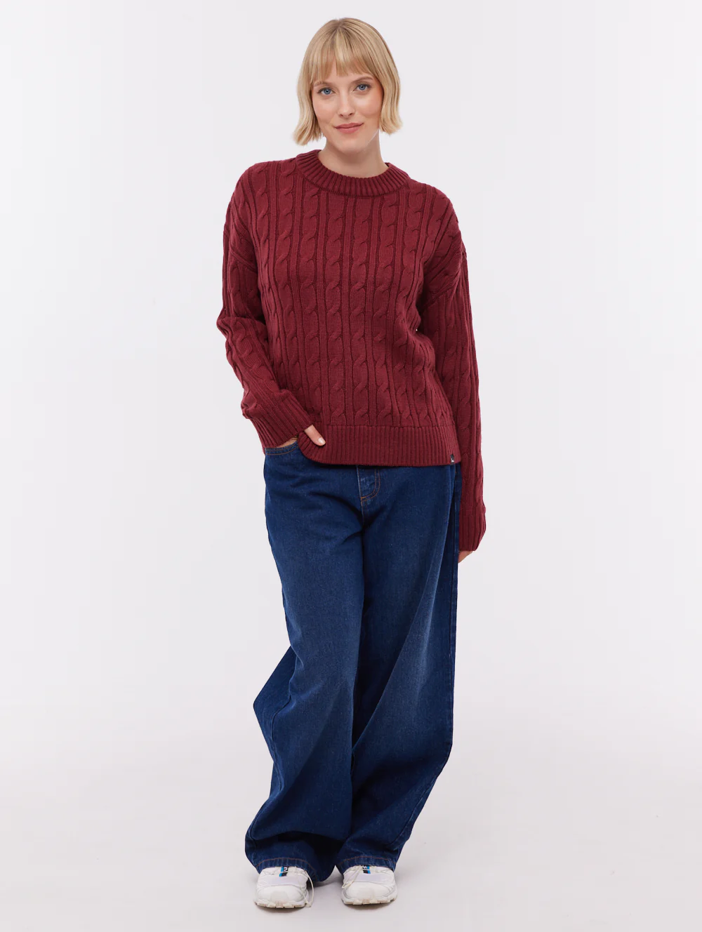 Chanice Cable Knit Sweater - Red - Image 2