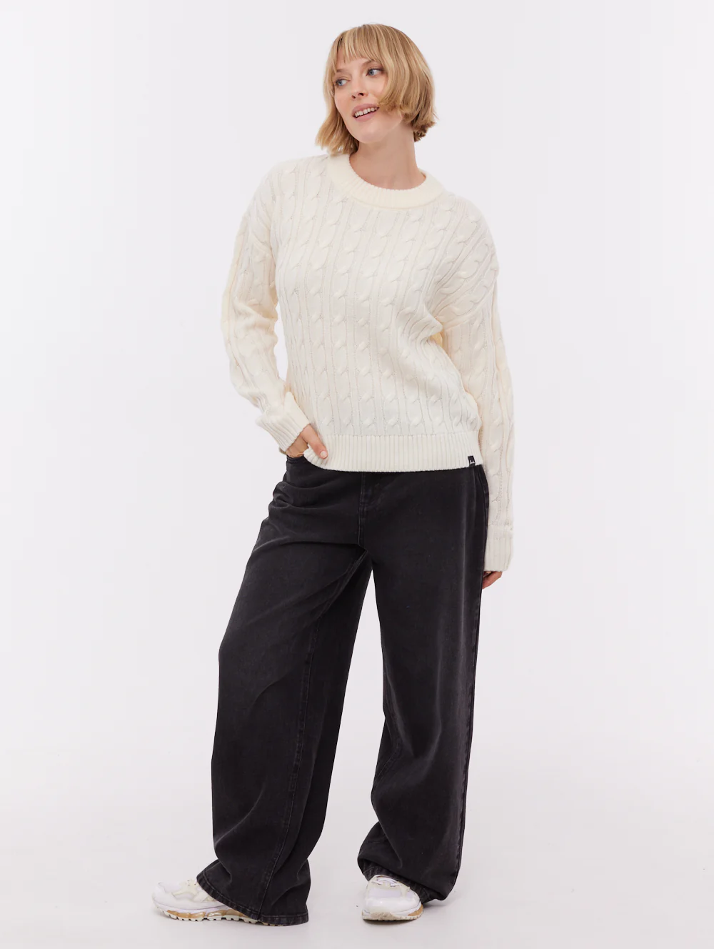 Chanice Cable Knit Sweater - Beige - Image 2