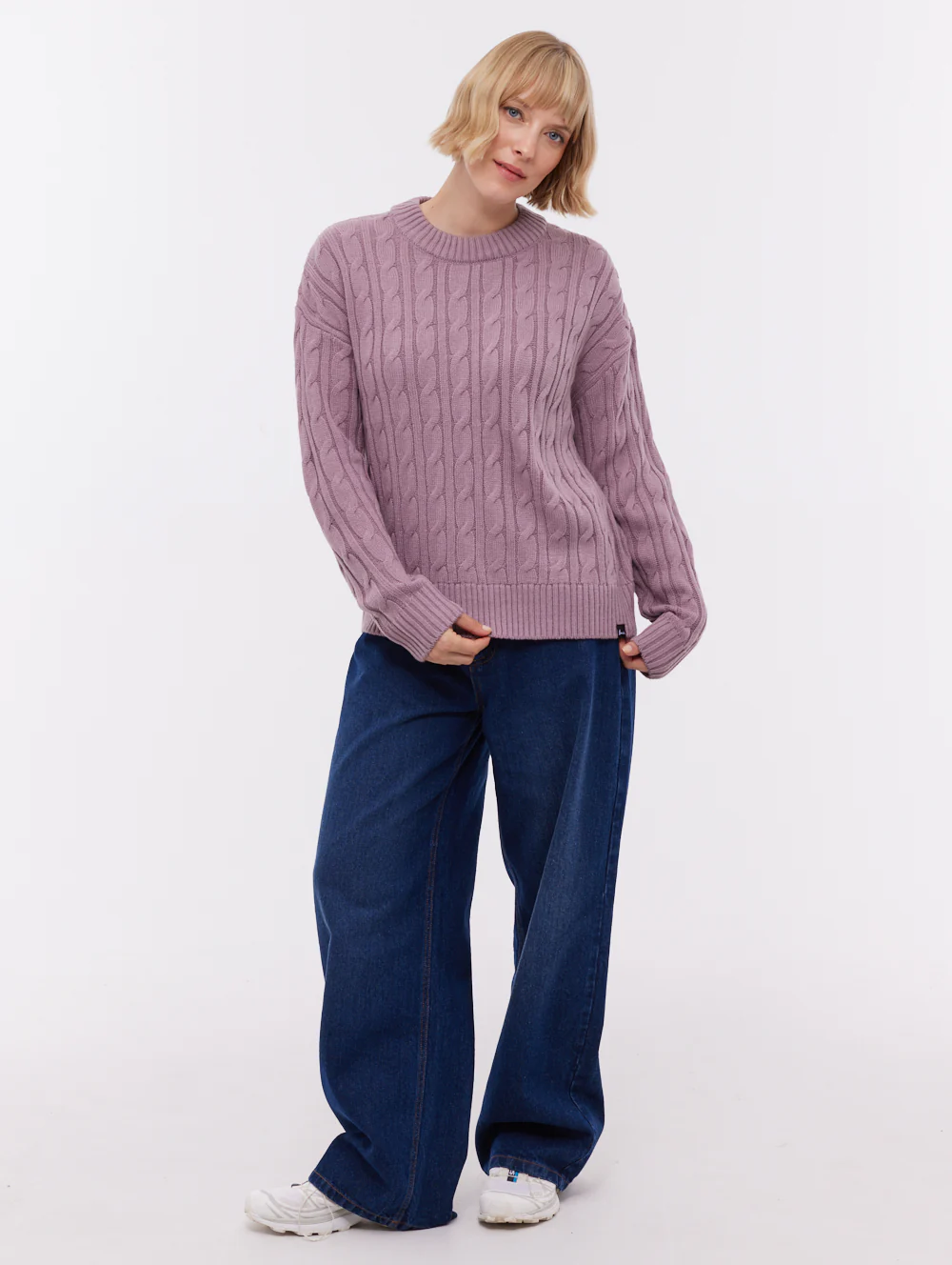 Chanice Cable Knit Sweater - Purple - Image 2