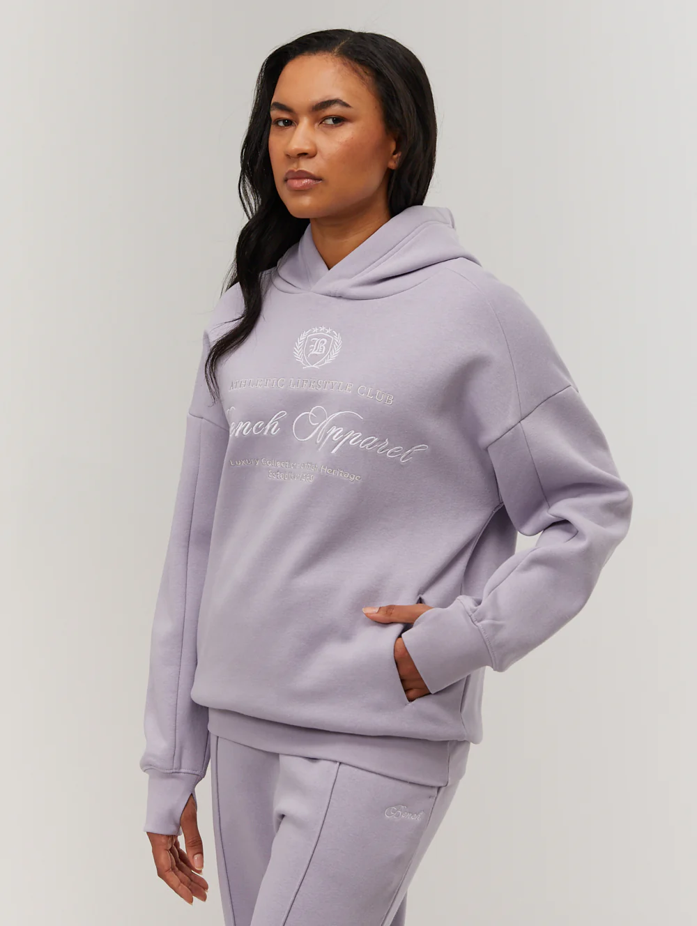 Contessa Script Graphic Oversize Hoodie - Purple - Image 4