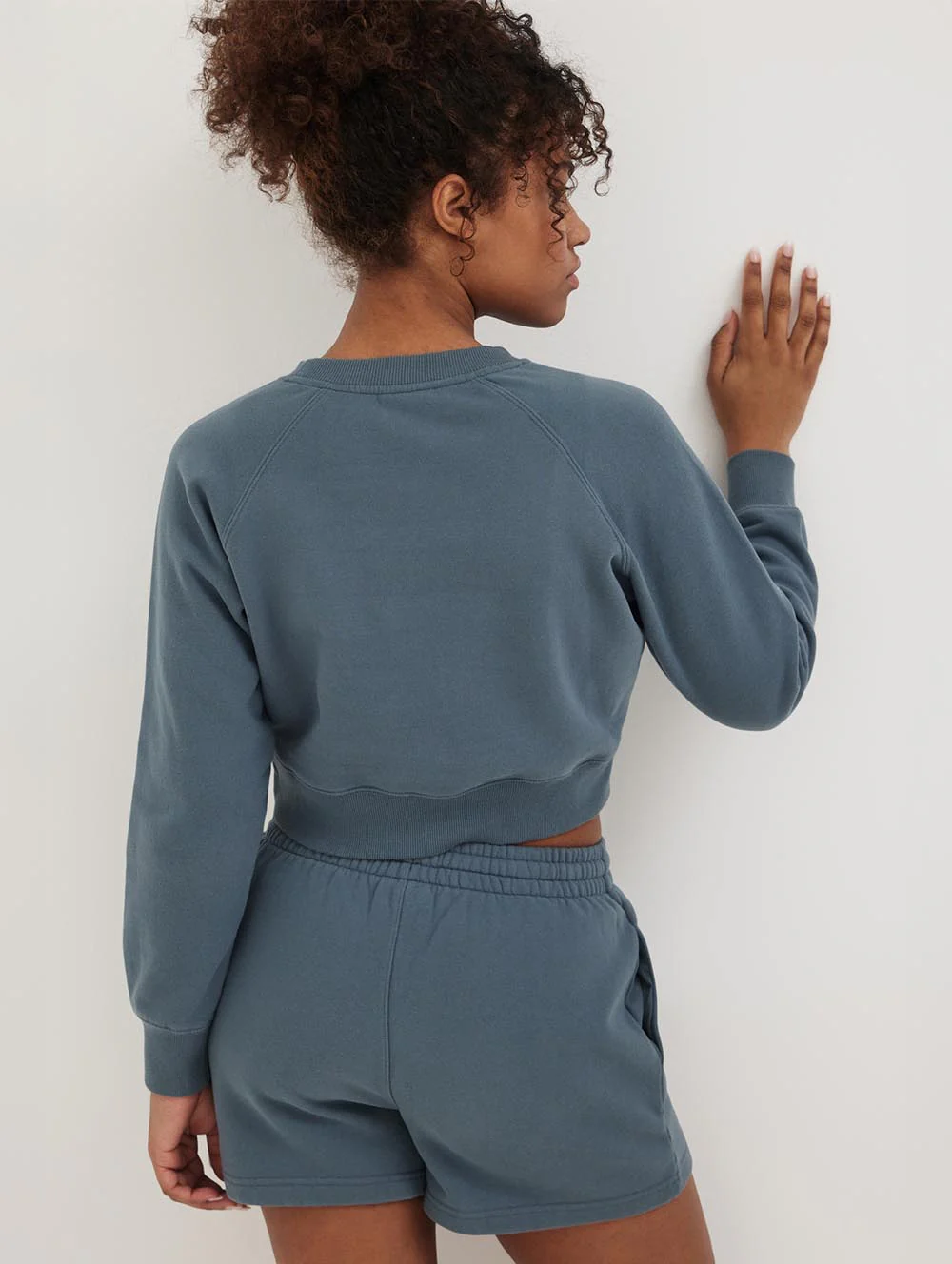 Womens Crown Eco-Fleece Cropped Crew Neck Sweatshirt - Image 3