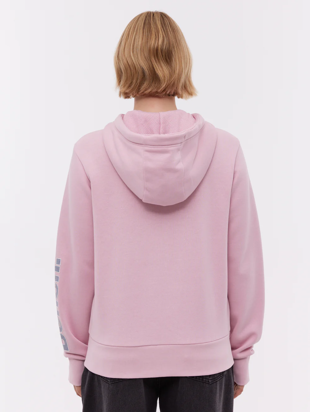 Darcine Zip-Up Hoodie with Sleeve Logo - Pink - Image 3