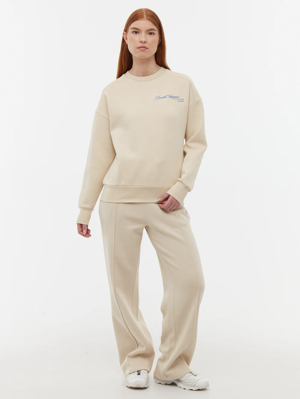 Desta Script Graphic Crew Neck Sweatshirt - Beige - Image 3