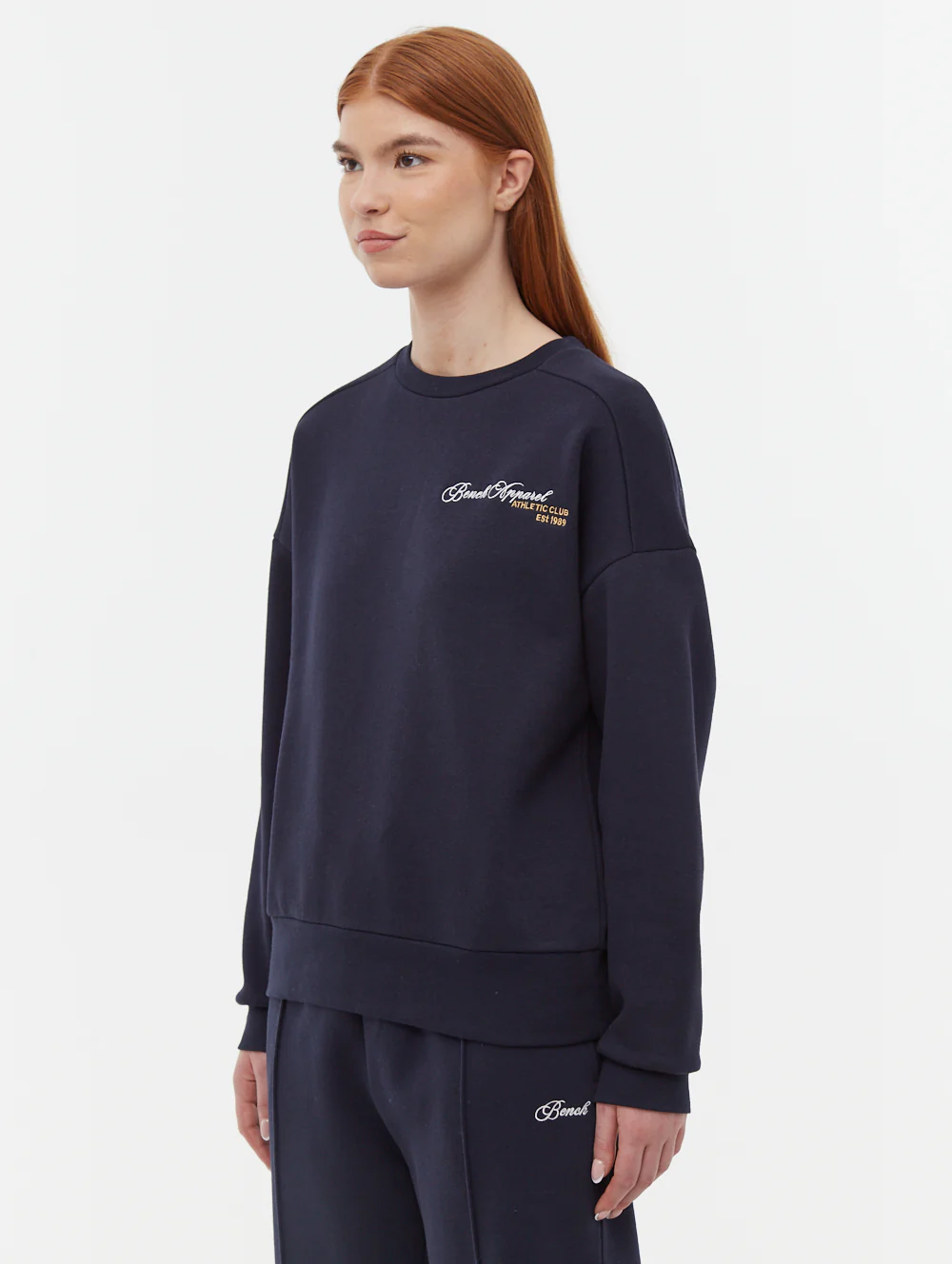 Desta Script Graphic Crew Neck Sweatshirt - Blue - Image 4