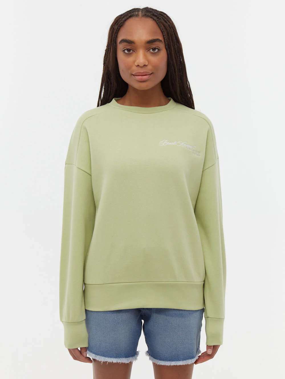 Desta Script Graphic Crew Neck Sweatshirt - Green