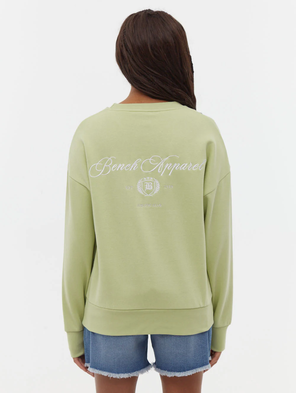 Desta Script Graphic Crew Neck Sweatshirt - Green - Image 5