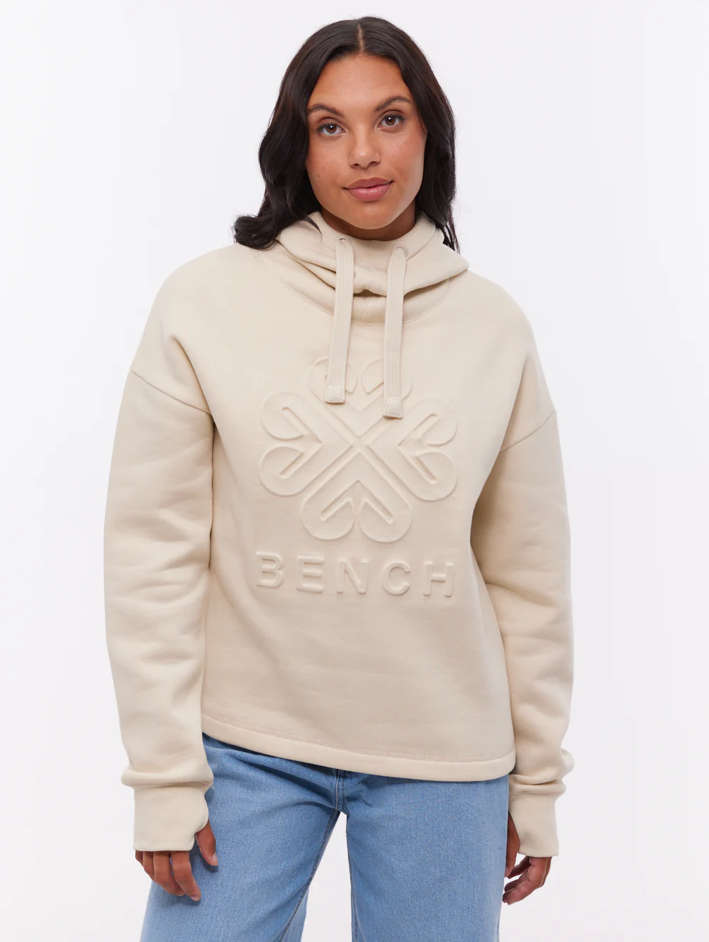 Elaina Deboss Hoodie - White