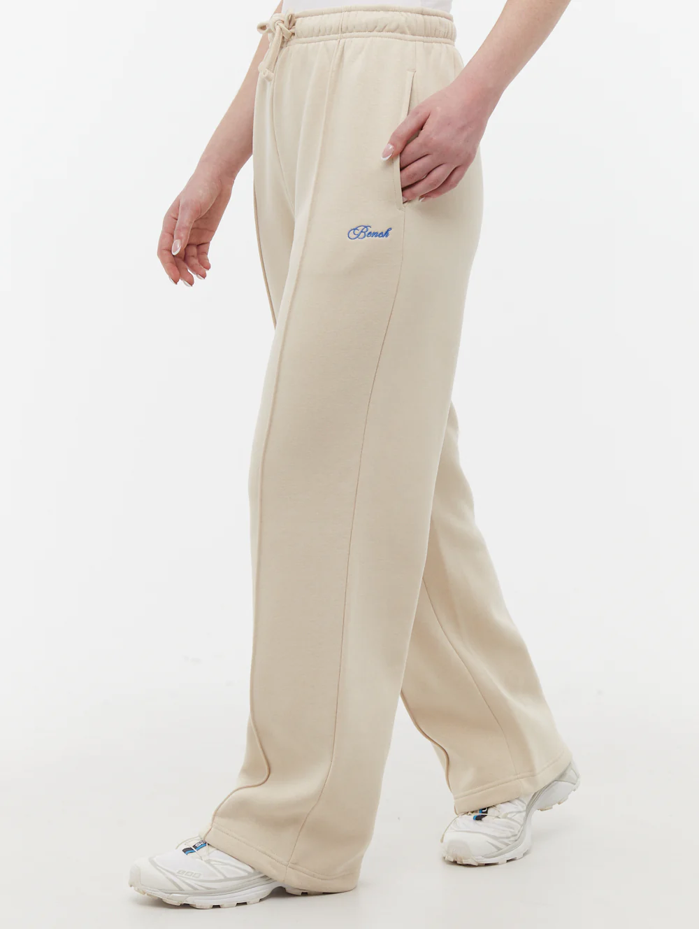 Embla Wide Leg Joggers - Beige - Image 4