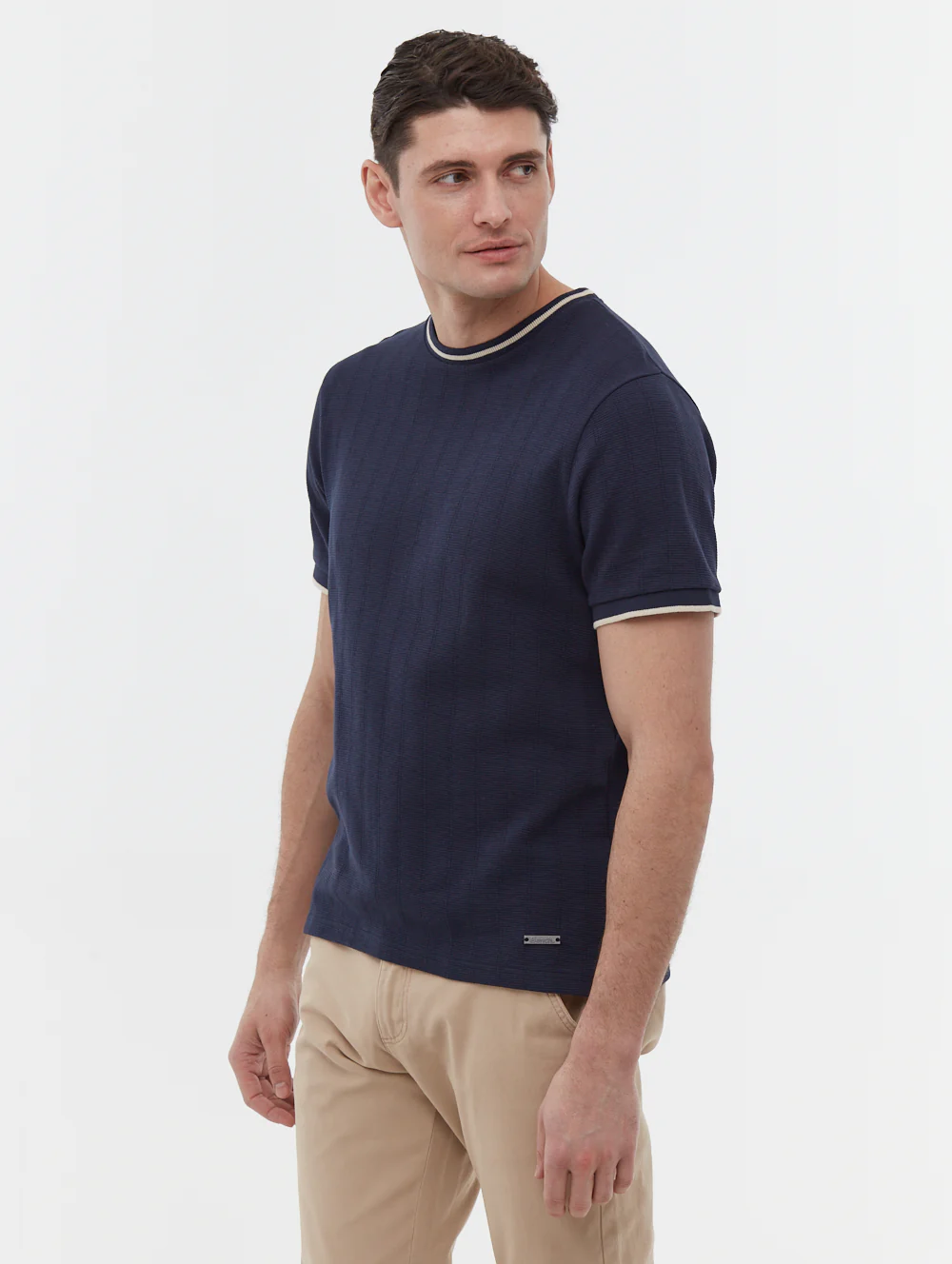 Ernara Ringer Neck T-Shirt - Blue - Image 5