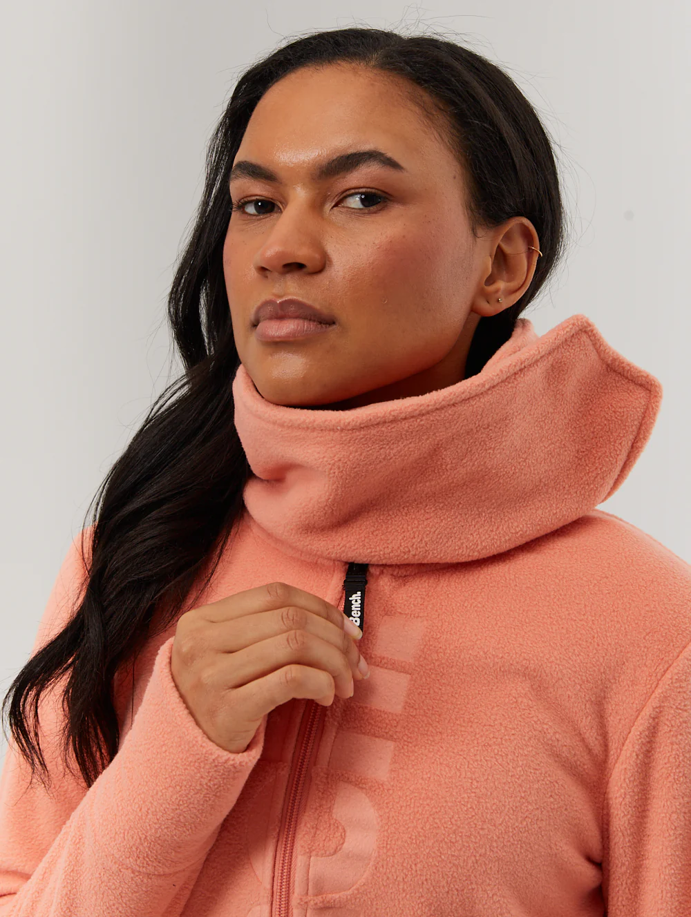 Finish Microfleece Funnel Neck Zip-Up - Pink - Image 3