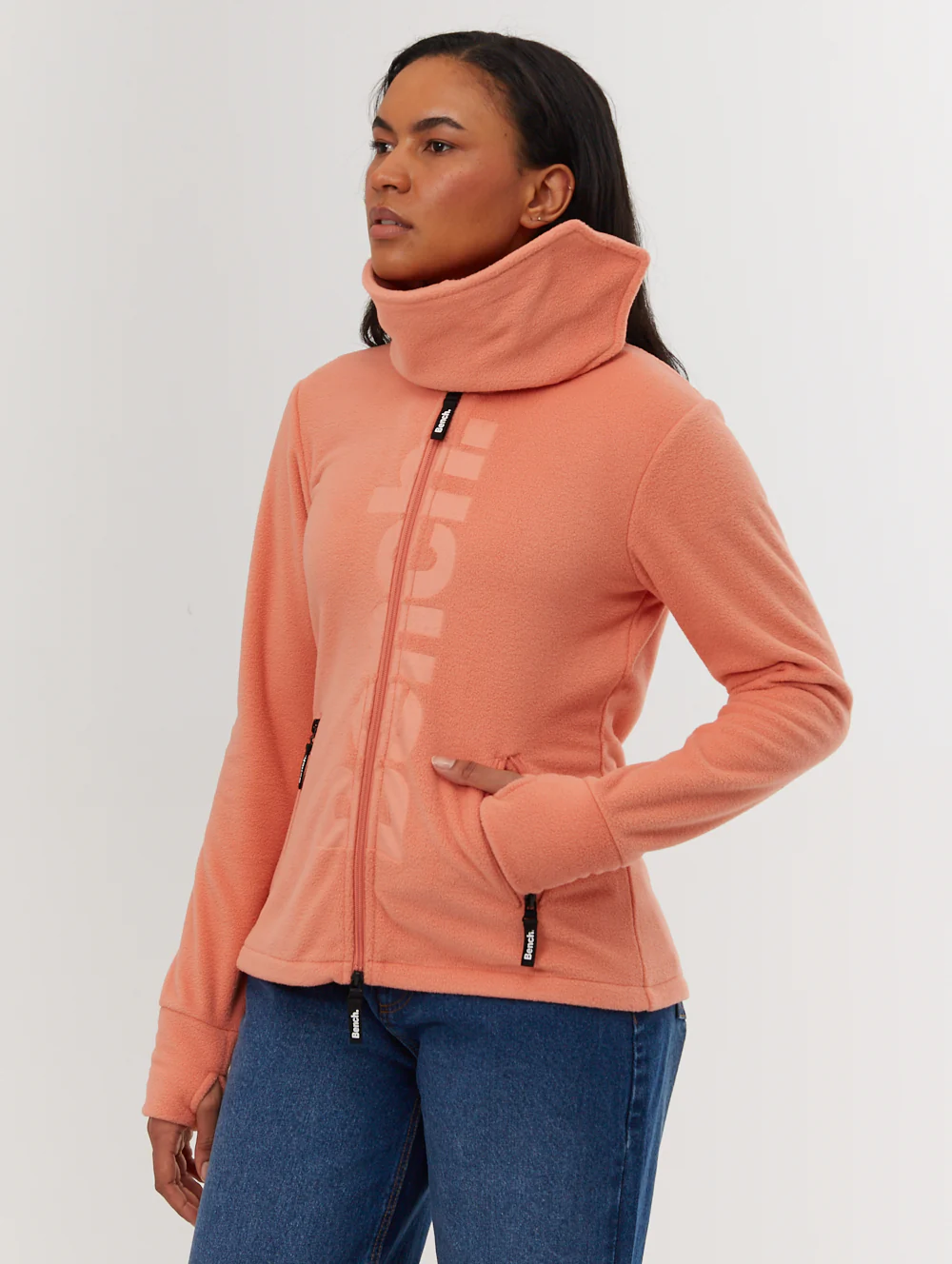 Finish Microfleece Funnel Neck Zip-Up - Pink - Image 4