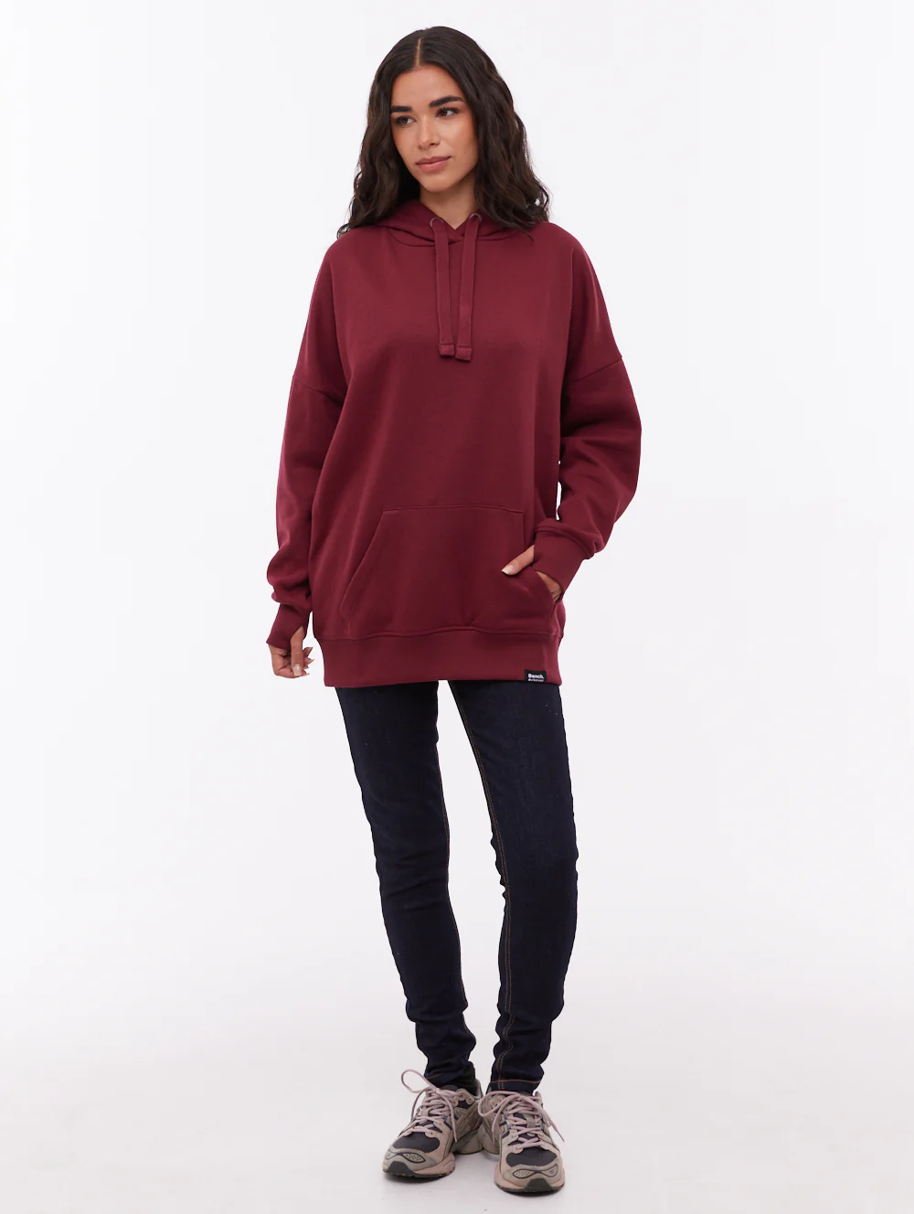 Fray Oversize Hoodie - Red - Image 2