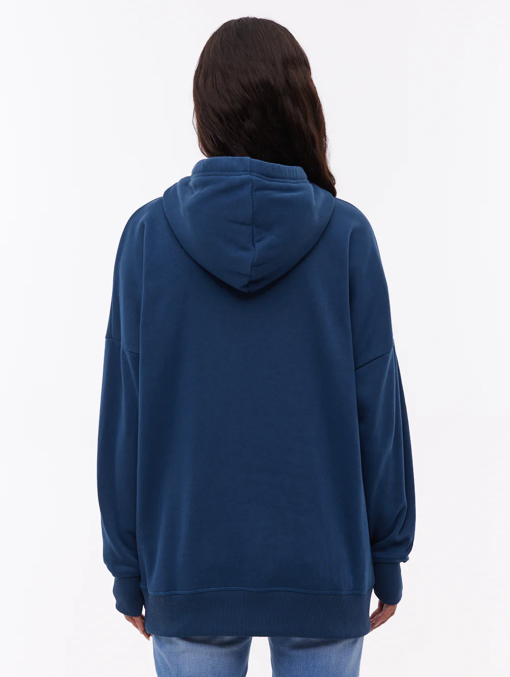 Fray Oversize Hoodie - Blue - Image 3