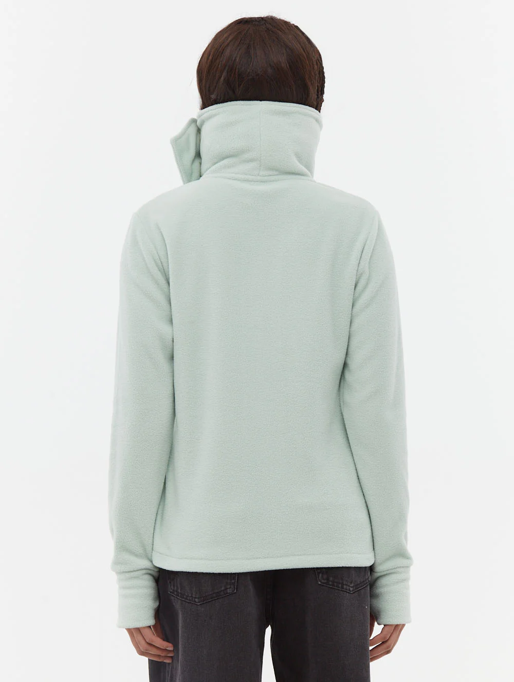 Funnel Microfleece Wrap Neck Zip-Up - Green - Image 5
