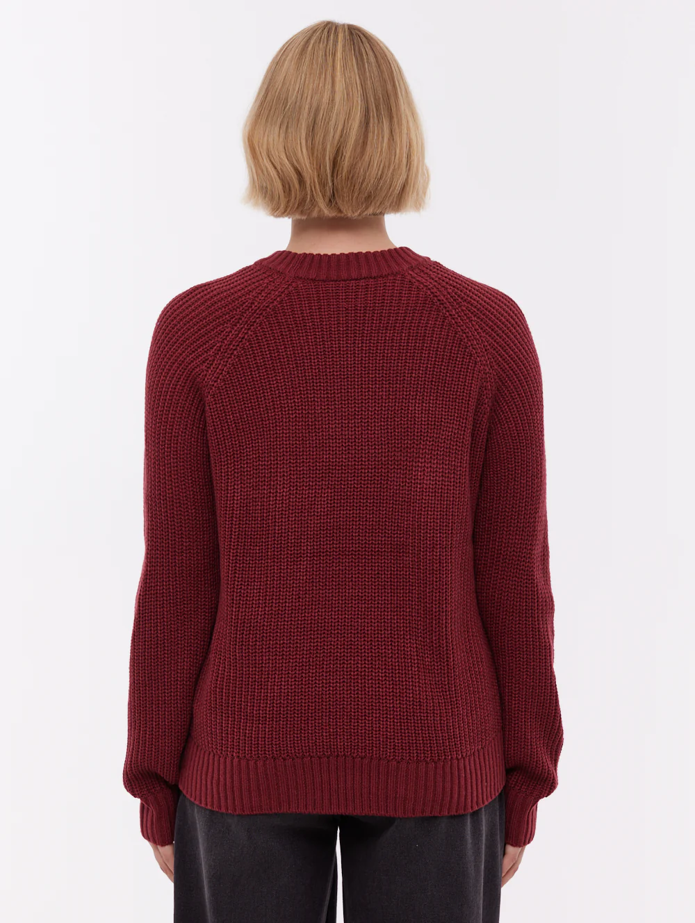 Georgiana Raglan Crew Neck Sweater - Red - Image 3