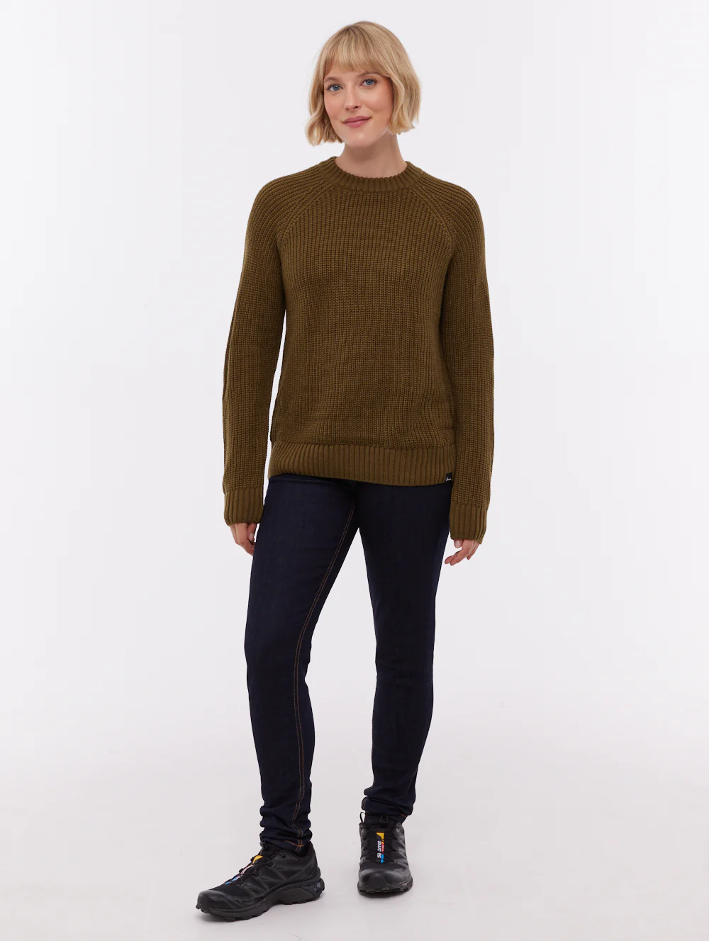 Georgiana Raglan Crew Neck Sweater - Green - Image 2