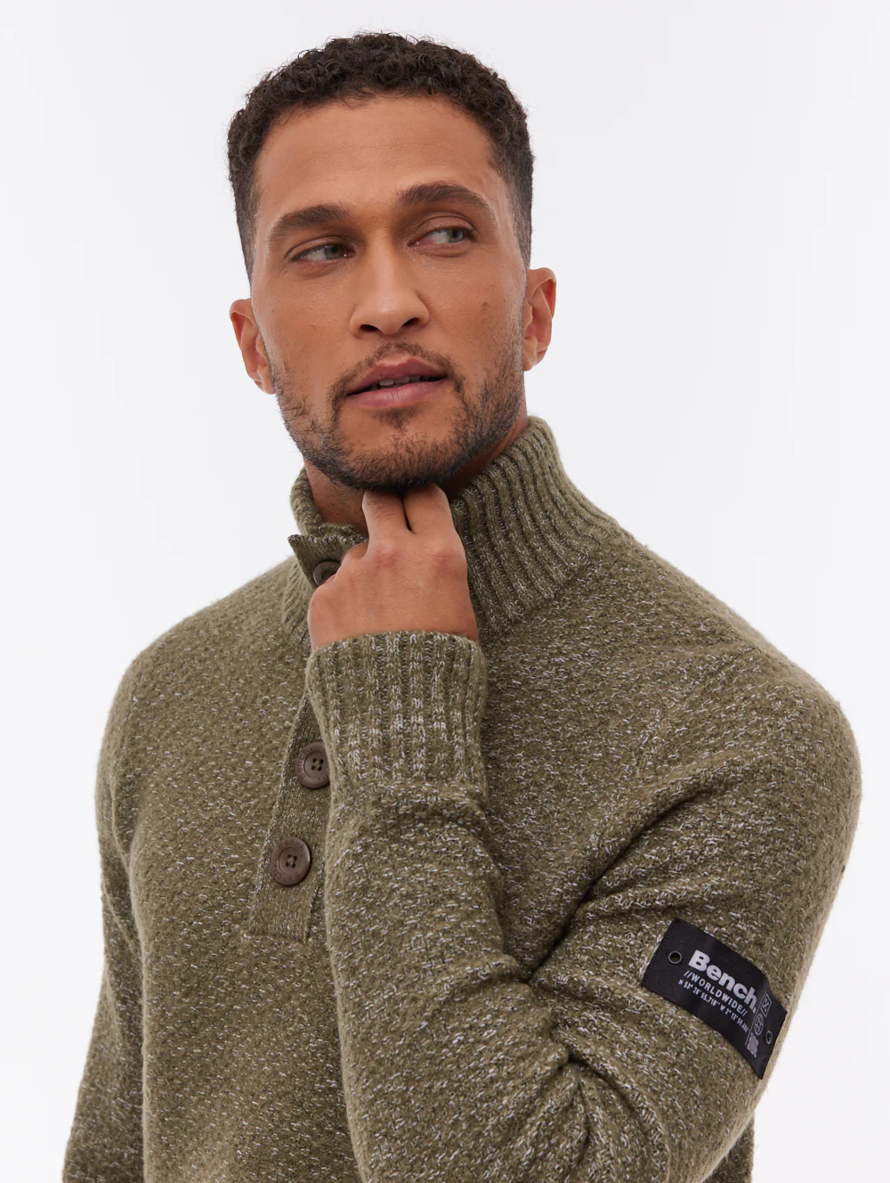 Hastom Funnel Neck Sweater - Green - Image 2