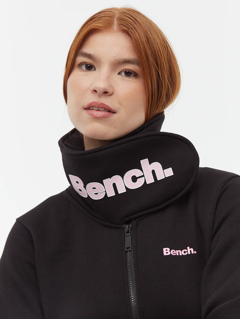 Haylo Wrap Neck Zip-Up - Black - Image 3