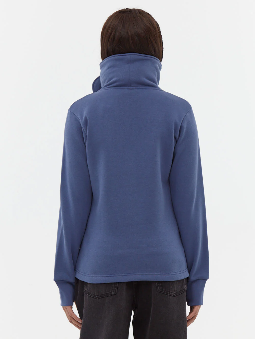 Haylo Wrap Neck Zip-Up - Blue - Image 5