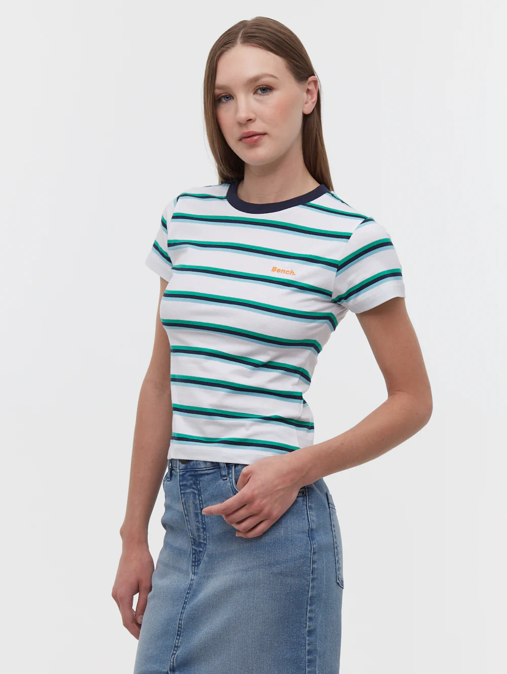 Hollier Multi Striped T-Shirt - Blue - Image 4