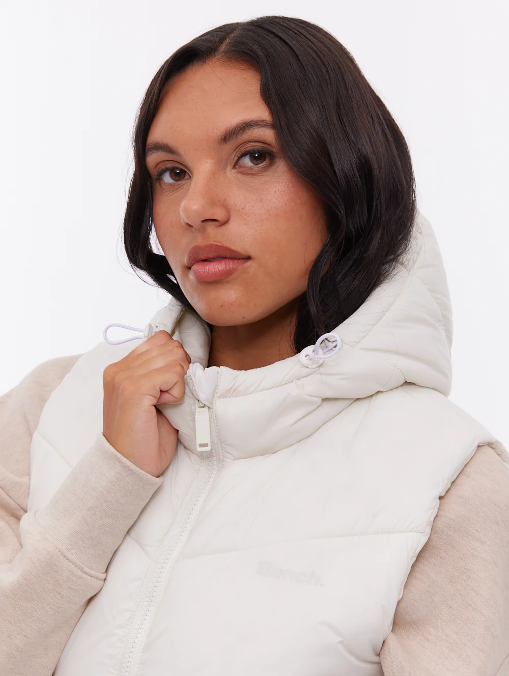 Illy Longline Chevron Puffer Vest - White - Image 3