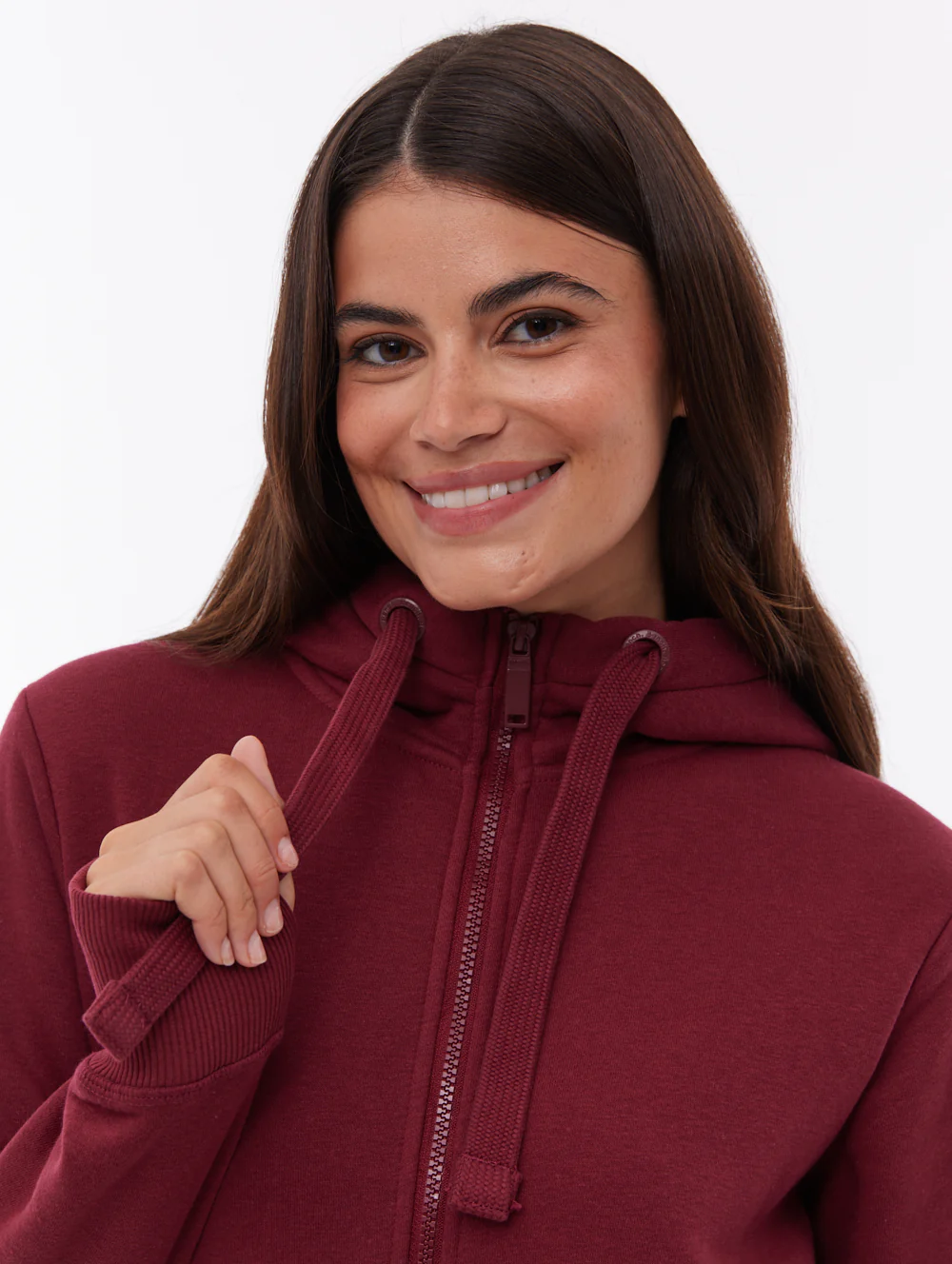 Inah Zip-Up Hoodie - Red - Image 2