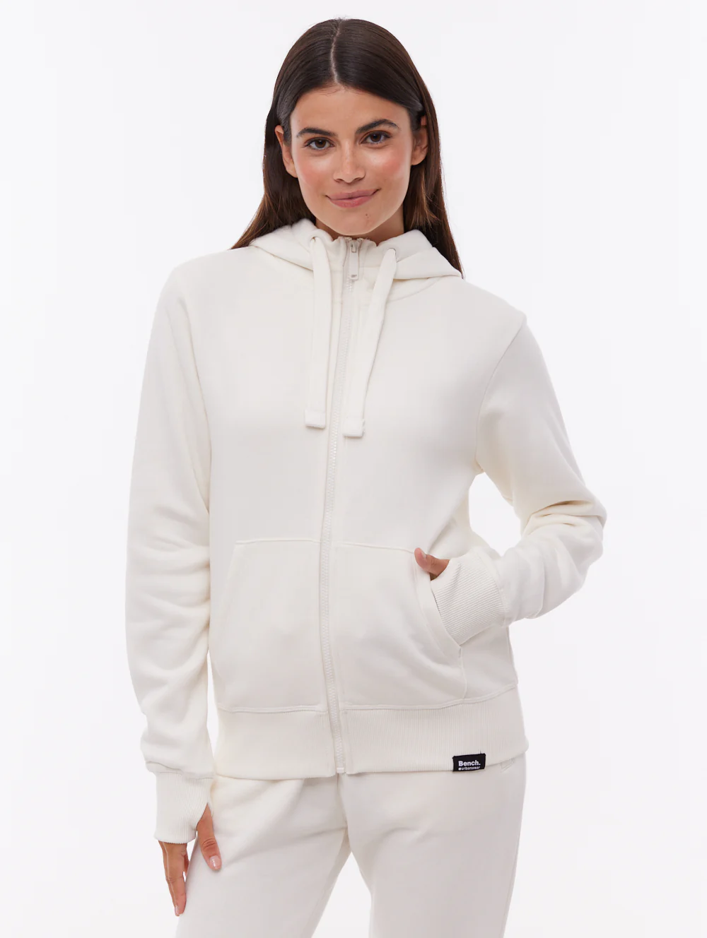 Inah Zip-Up Hoodie - White