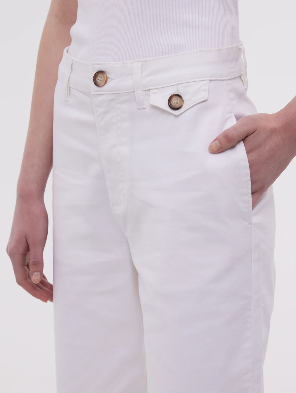 Jara Straight Leg Pants - White - Image 3