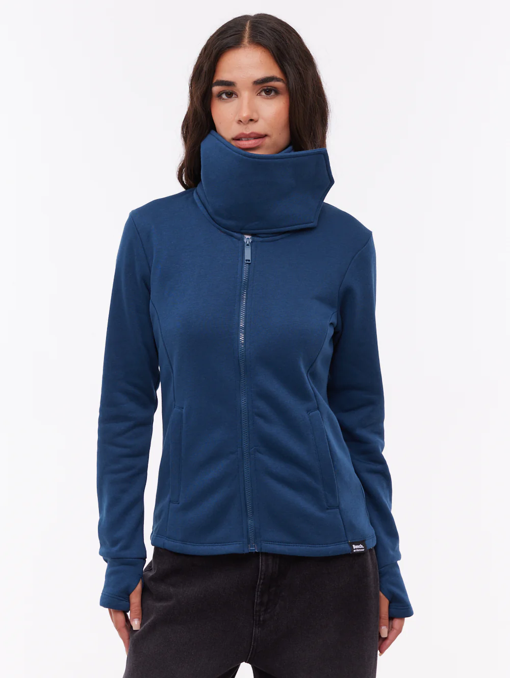 Jaya Wrap-Neck Zip-Up - Blue
