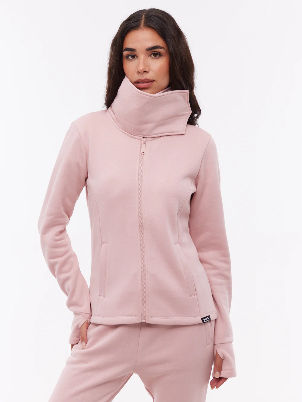 Jaya Wrap-Neck Zip-Up - Pink