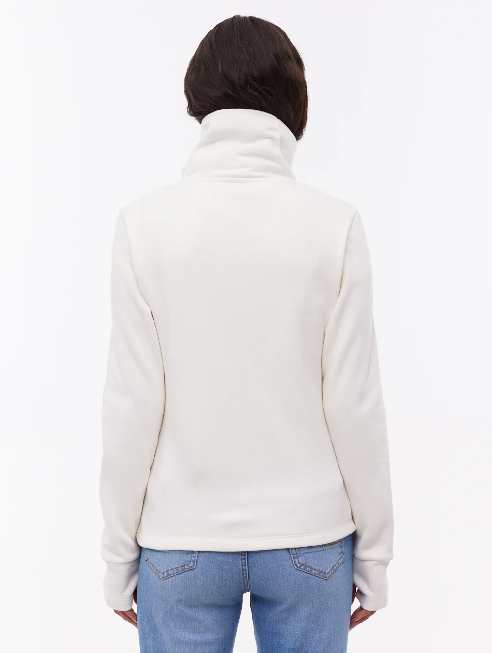Jaya Wrap-Neck Zip-Up - White - Image 3
