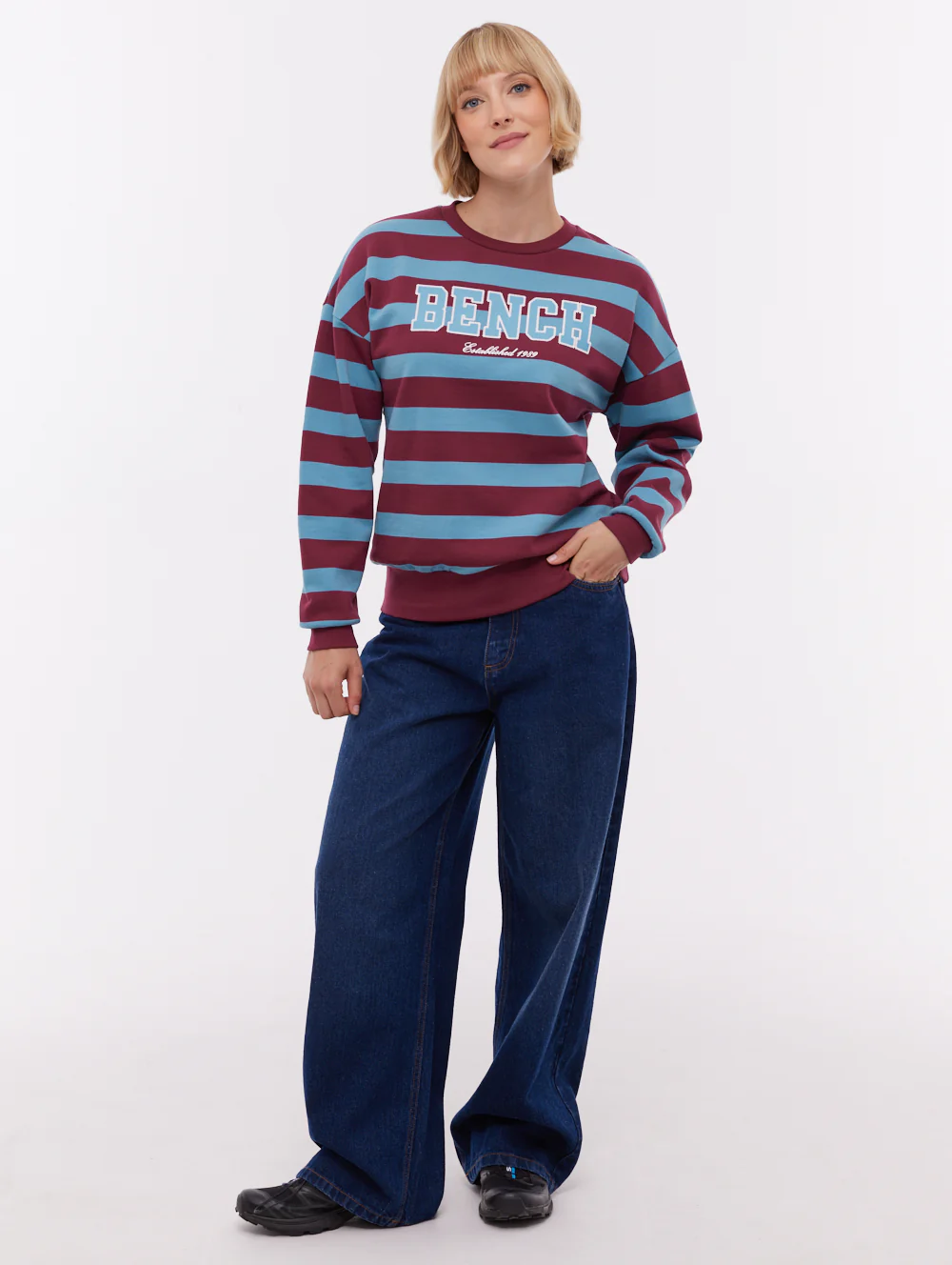 Jaye Collegiate Striped Crew Neck - Red - Image 2