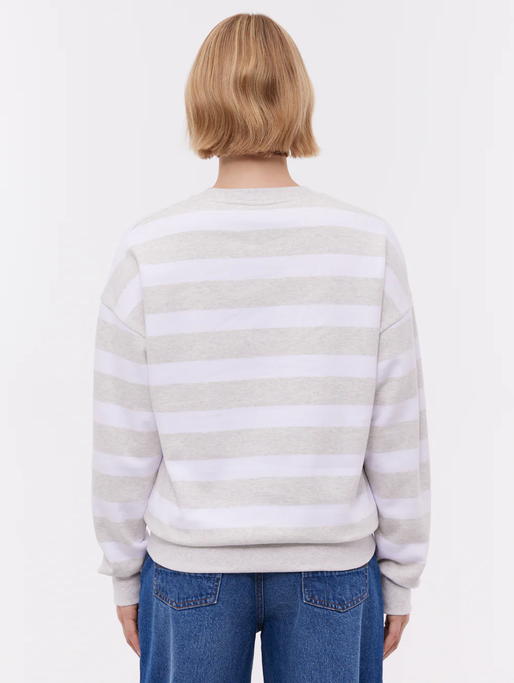 Jaye Collegiate Striped Crew Neck - Grey - Image 3