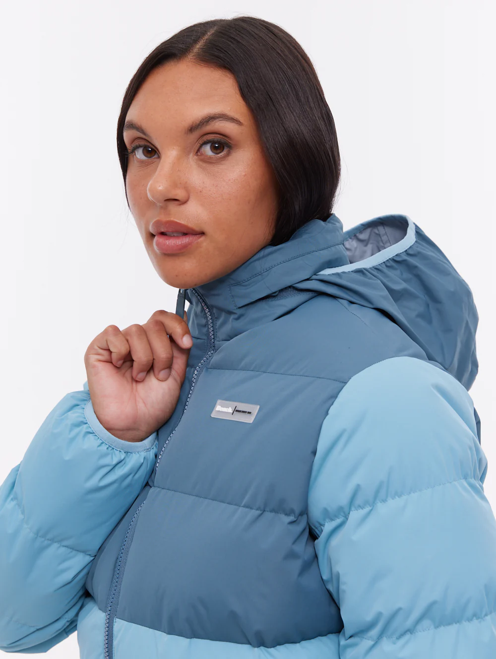 Jehn Two-Tone Puffer Jacket - Aqua - Image 3