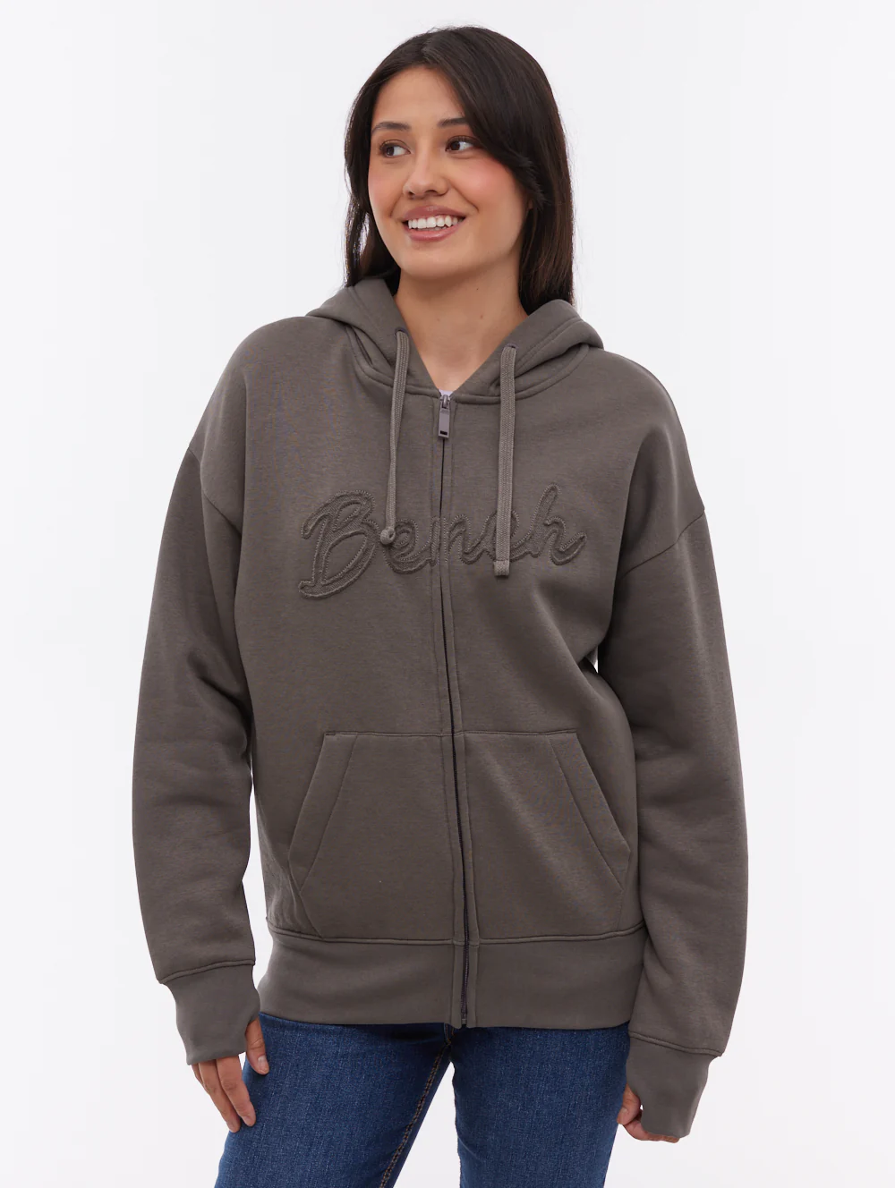 Kingra Oversize Zip-Up Hoodie - Grey