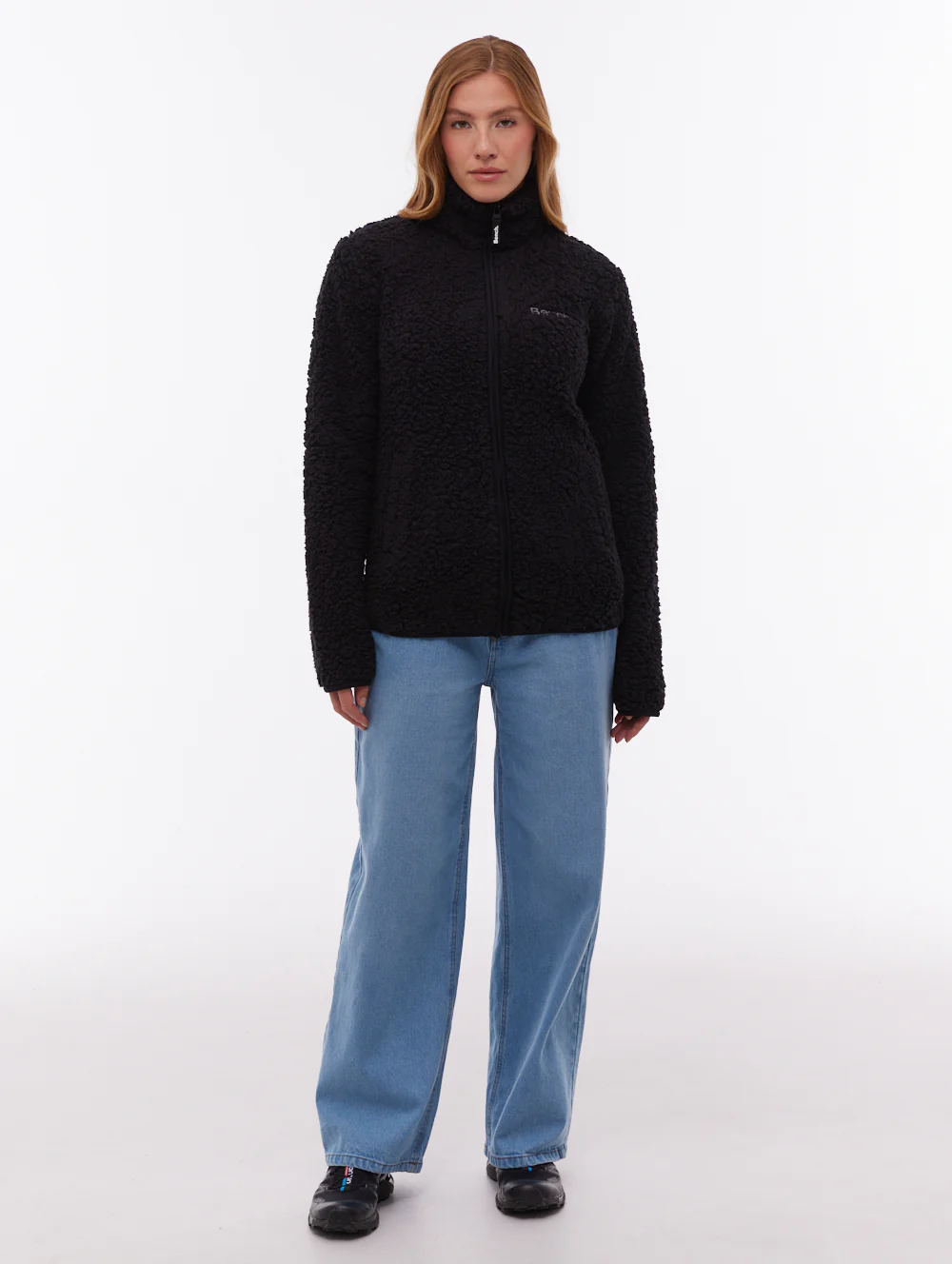 Klea Fleece Funnel Zip-Up  - Black - Image 2